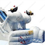 Большой надувной батут-горка "Мишка на севере"