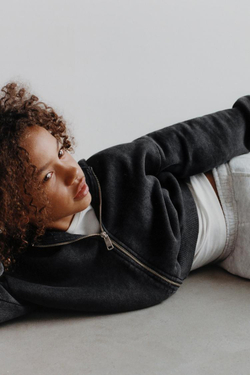 ZARA ТОЛСТОВКА GARMENT DYE, АНТРАЦИТОВО-СЕРЫЙ