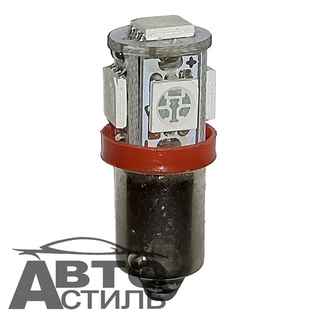 Светодиод 12V T 8   5SMD 5050 Red  (цок.)  КРАСНЫЙ