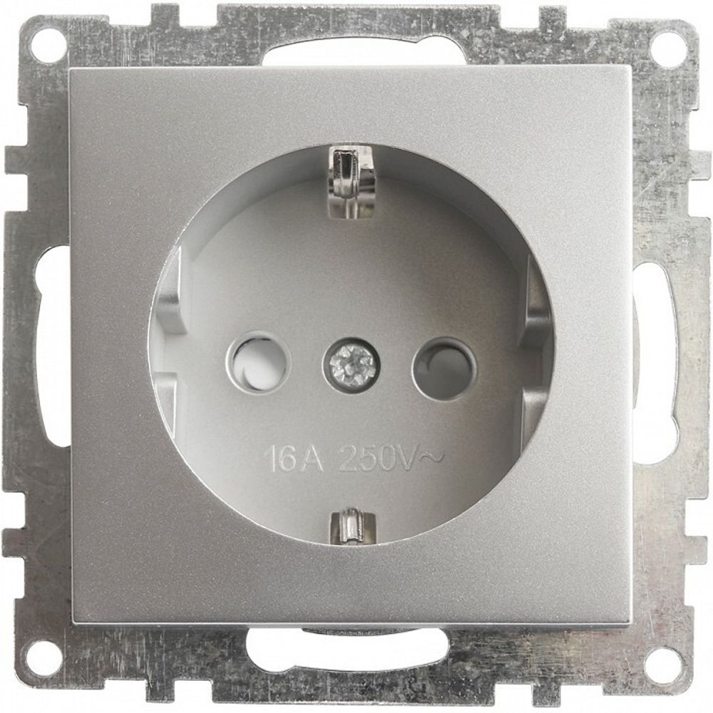 Розетка с заземлением и со шторкой, без рамки Stekker Катрин 39582