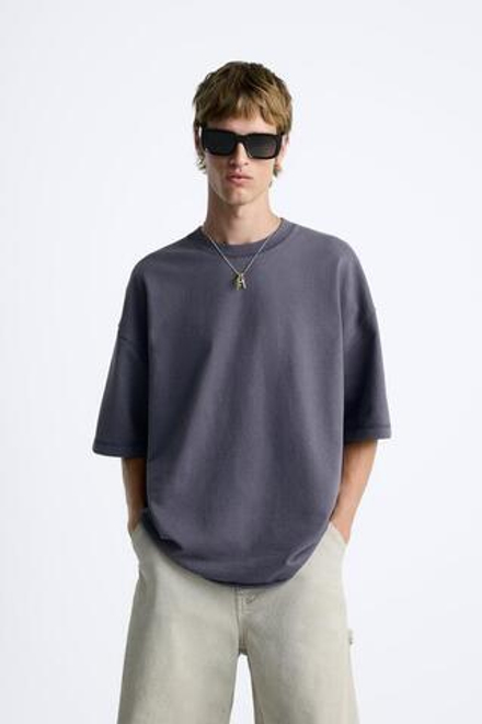 ZARA ТОЛСТОВКА В СТИЛЕ OVERSIZE С ПОТЕРТЫМ ЭФФЕКТОМ, ЛИЛОВЫЙ