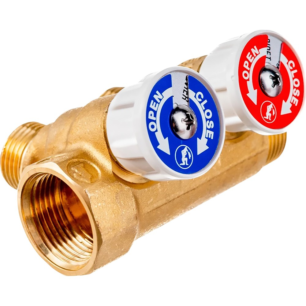 Коллектор сантехнический Giacomini с вентилями 3/4" x 1/2" /2, R585CY072