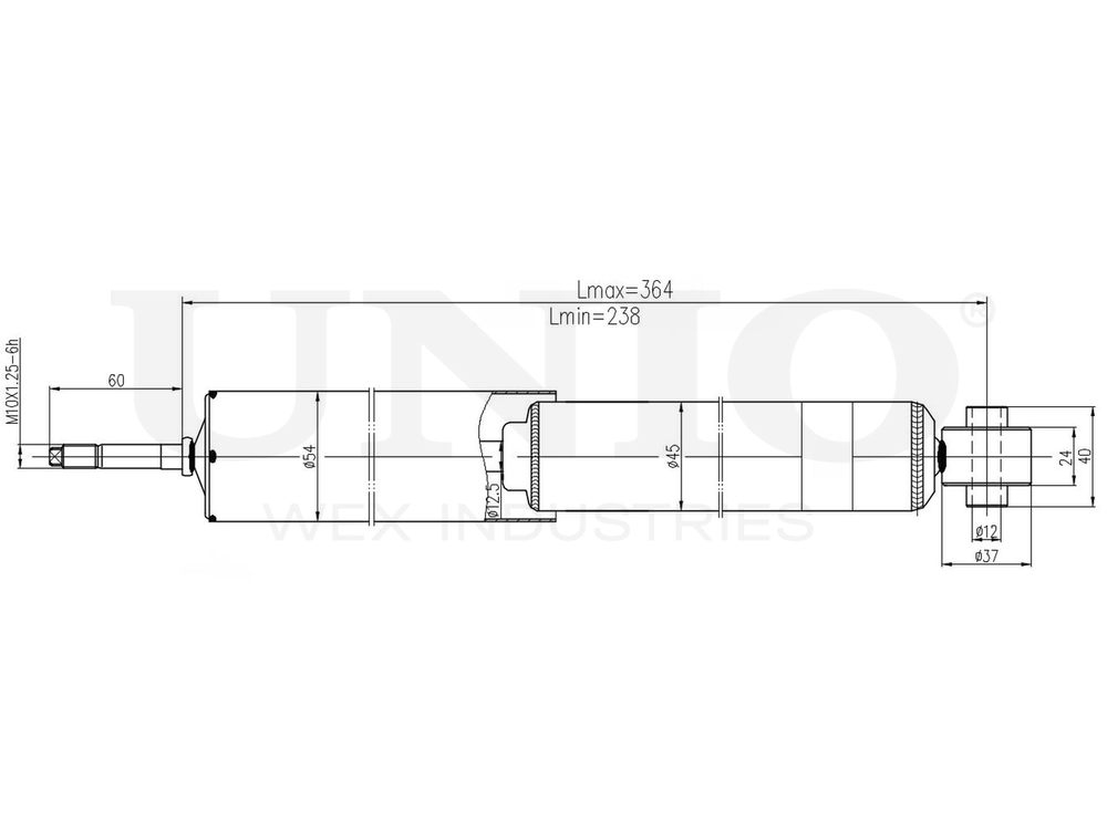 Амортизатор газовый передней подвески UNIO SAB-10577
