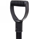 Лопата снеговая пластиковая 380*365мм, цветная, с алюм.планкой, с металл. крашеным.черенком и V-ручкой d=32