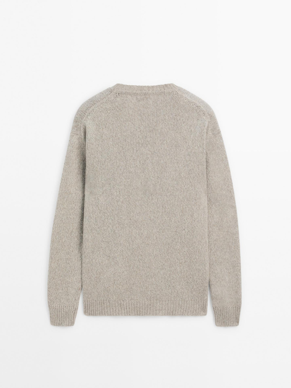 Massimo Dutti СВИТЕР ИЗ СМЕСОВОЙ ШЕРСТИ С КРУГЛЫМ ВЫРЕЗОМ, КОРИЧНЕВЫЙ