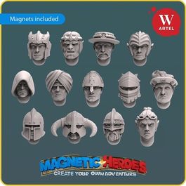 Части для миниатюр Magnetic Heroes: Helmets and Hats Heads Set
