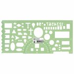 Линейка офицерская 20 см, BRAUBERG, зеленая, 65 тактических элементов, отливная шкала, 210833