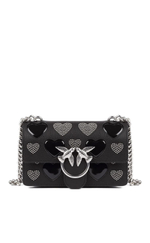 MINI LOVE BAG ICON STUDDED HEART – black