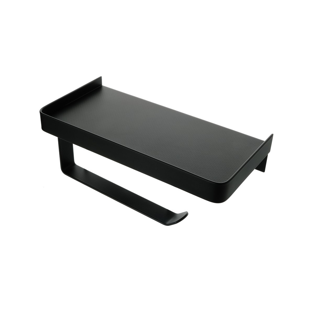 Бумагодержатель FIXSEN "HOTEL" с полкой для телефона черный FX-31011B