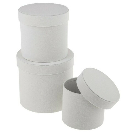 Набор/3шт (бархат) D18xH17см, D15xH14,5см, D13xH12см Белый