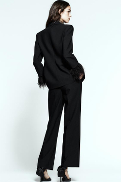 ZARA БРЮКИ ПРЯМОГО КРОЯ С ВЫСОКОЙ ПОСАДКОЙ, ЧЕРНЫЙ