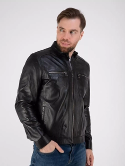 Кожаная куртка демисезонная на молнии