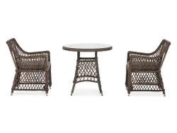 "Эспрессо-80 L" обеденная группа плетеная, цвет коричневый