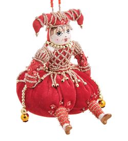 РусКукла RK-935 Кукла подвесная «Клоун в двурогом колпачке»