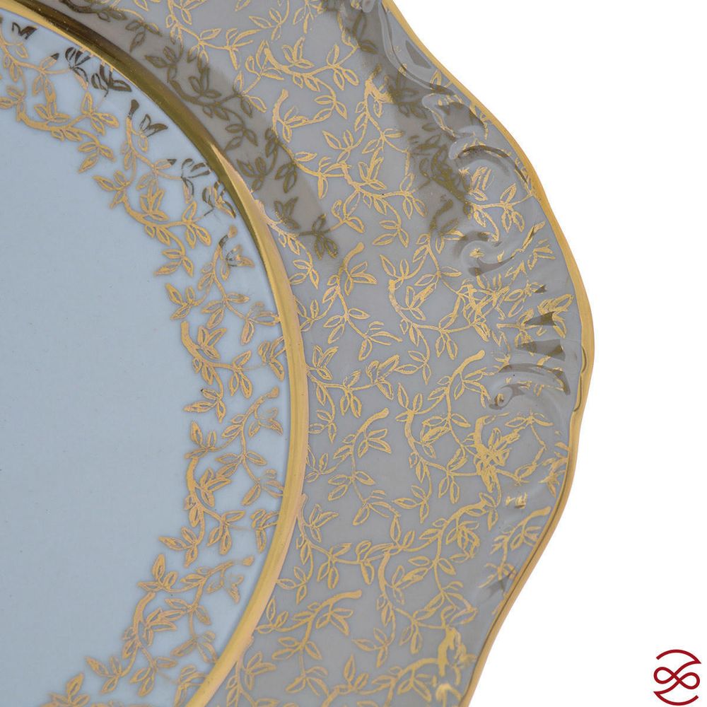 Блюдо круглое Queen's Crown Aristokrat Лист бежевый 27 см