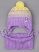 Шапка для девочки осенняя вязаная и снуд
