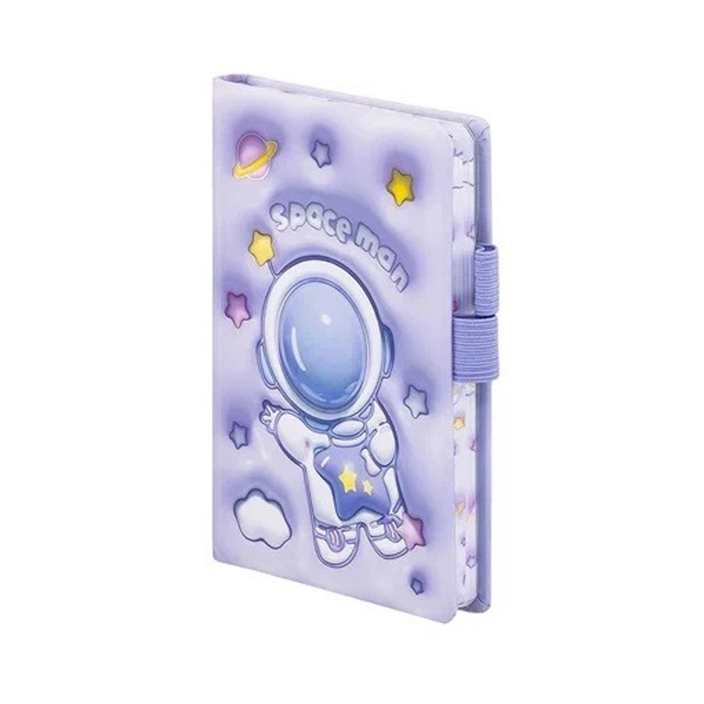 Блокнот детский Basir, формат А6, серия "Космонавт", мягкая обложка 3D, 80 листов, размер 16*10.7 см