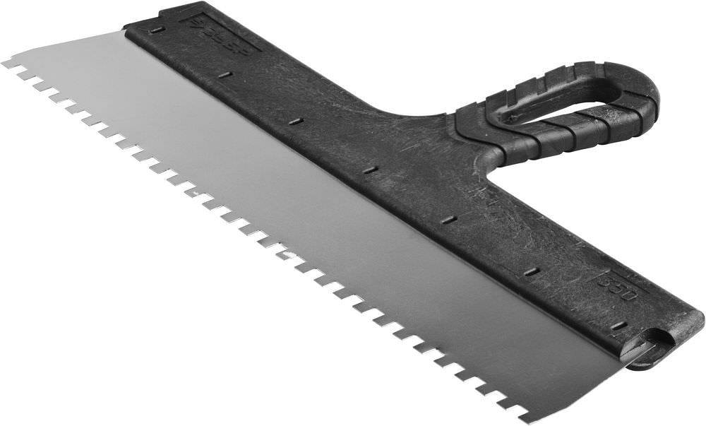 Шпатель фасадный ЗУБР нерж полотно 350мм зуб 6*6мм пластиковая ручка