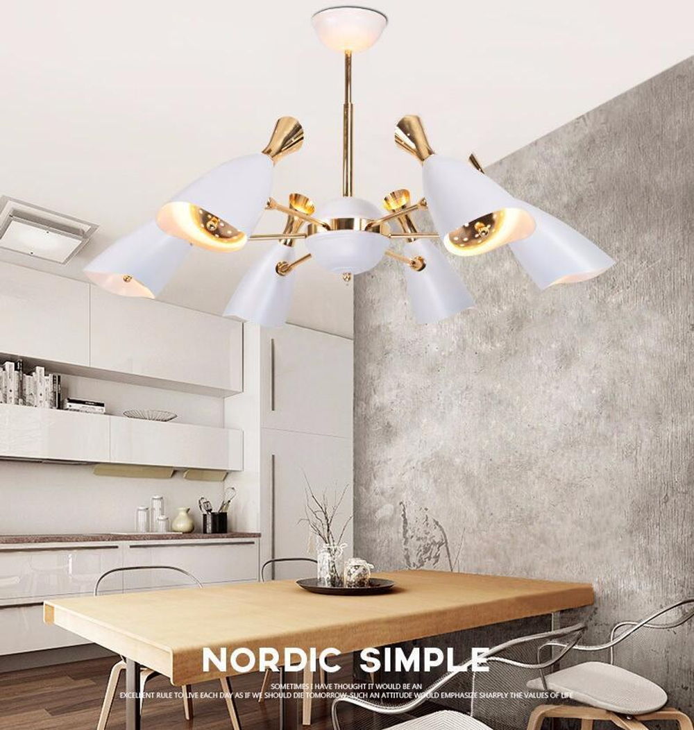 Ceiling design lamp  Duke by Delightfull (8 lampshades,  White)