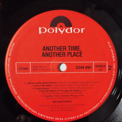 Винтажная виниловая пластинка LP Bryan Ferry Another Time, Another Place (Germany 1977)