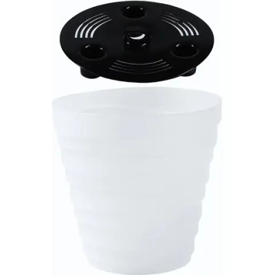 Кашпо для цветов пластиковое 2,25л d-18см «Бархан» Прозрачный