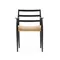 Analy Стул из массива дуба с черной отделкой и сиденьем из веревки