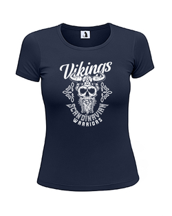 Футболка Vikings Scandinavian Warriors женская приталенная темно-синяя