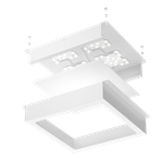 Комплект светильников Geniled Griliato Tetris x2 для ячейки 200x200 40Вт 4000К Опал Белый IP40