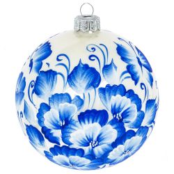 GAEM Украшение новогоднее Шар "Гжель Белая", D10см, L10 W10 H10 см, 3в.