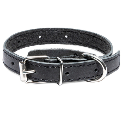 GAMMA Ошейник кожаный с синтепоном, безразмерный, 20*450 мм