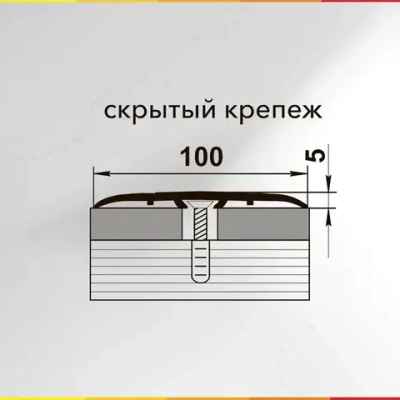 Порог напольный алюминиевый широкий 100мм скрытый крепеж