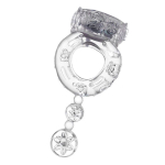 Прозрачное эрекционное кольцо с вибратором и хвостом ToyFa Basic 818039-1