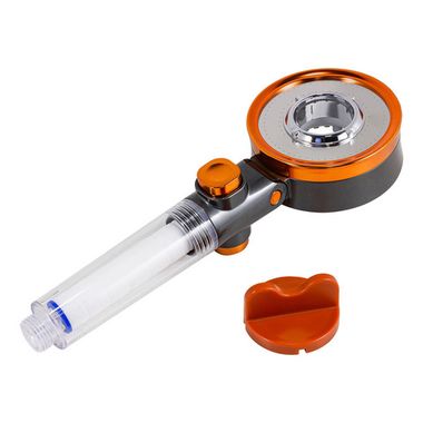 Лейка душевая двухсторонняя шарнирная с кнопкой подачи воды (АБС-пластик/нерж.сталь,L-26см,?-9см,0-80°С,3 режима,очистка от хлора) ISMA ISMA-SK-00602