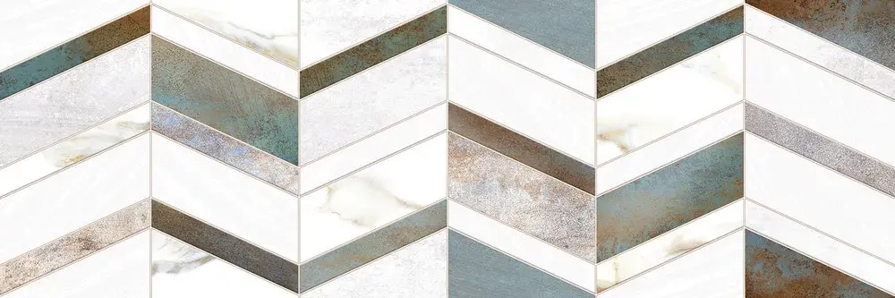 Настенная плитка ALMA Ceramica TWU12OXD17R Oxide 74x24.6 микс глянцевая рельефная под мозаику