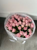 Букет из 35 нежно-розовых пионовидных тюльпанов