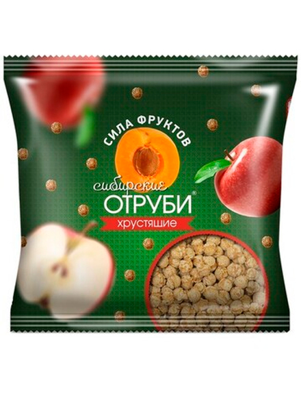 Сибирские Отруби "Сила фруктов" пакет 100 г хрустящие