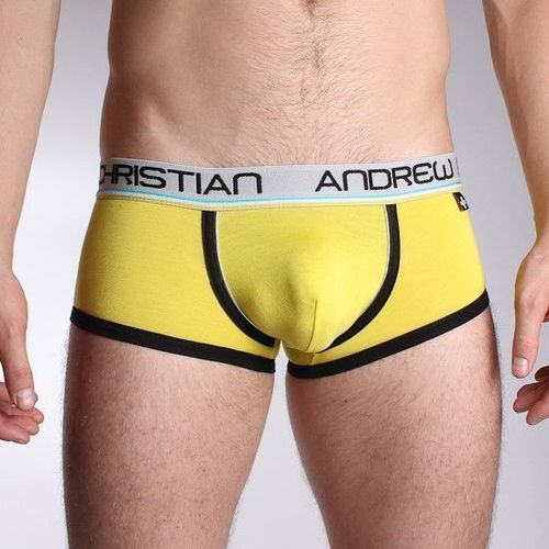 Мужские трусы боксеры желтые Andrew Christian Tighty Whitie Boxer Yellow   17776
