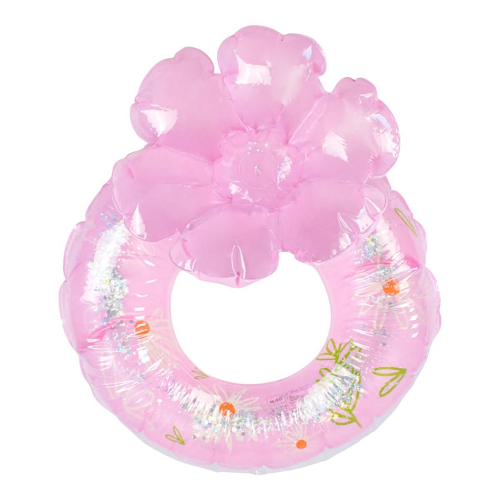 Круг с цветком 70 см с блестками, 4 цвета, цв. розовый, с-30560