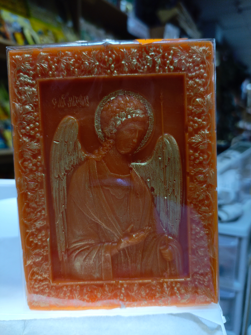 Свеча " Архангел Михаил " ручная работа