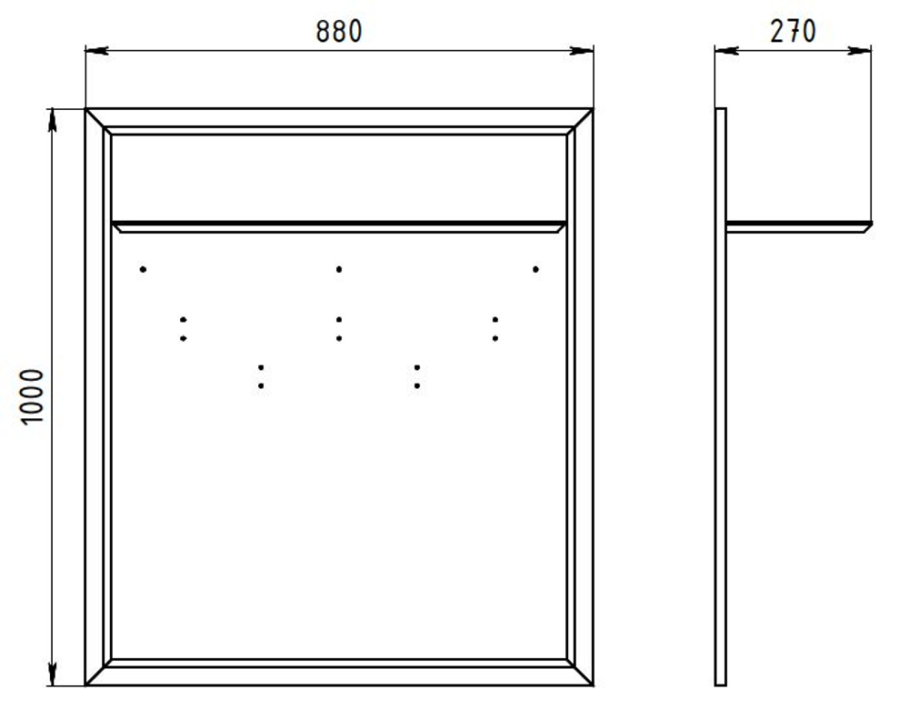 Панель-вешалка 88х100 Тронд, дуб, масло, мдф, Makosa