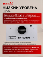 Кухонная вытяжка MACBI B-MTA-G60GW WHITE 1200м3/ч Белая, Жесты+Wi-Fi, авто выдвижная