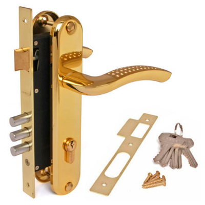 Замок Апекс врезной 2227/60-G/GM золото