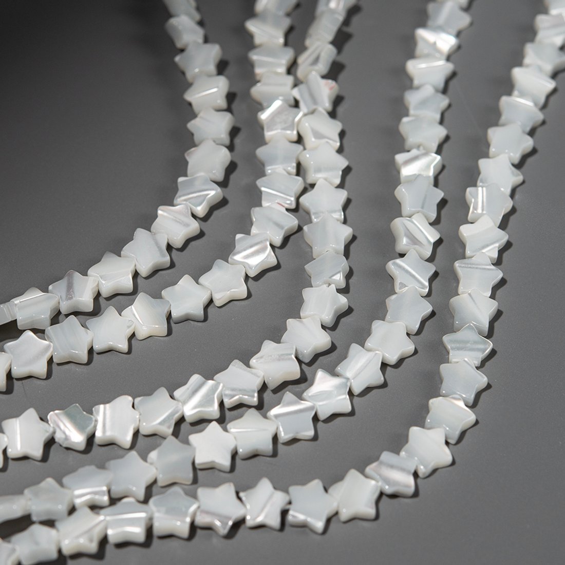 Перламутр морских ракушек, звездочки, 6,5мм, белый
