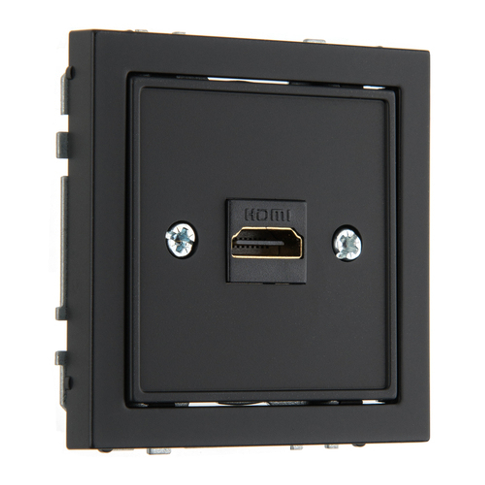 Встроенная розетка HDMI LIREGUS MODERN HDMI-001-01.M/SWM чёрный матовый