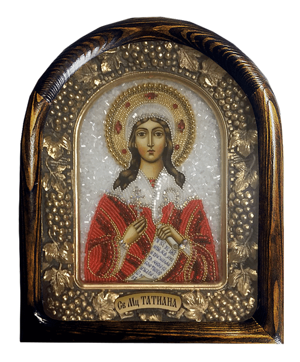 Дивеевская икона святая мученица Татиана, бисер, печать