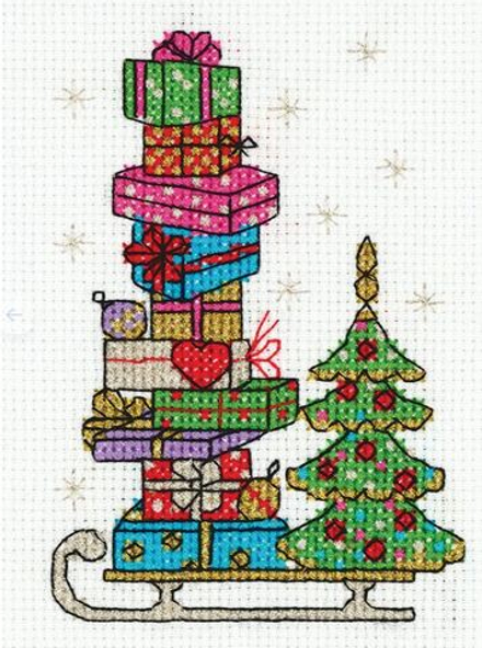 "Klart" набор для вышивания 8-357 "Сани с подарками" 10.5 х 14 см