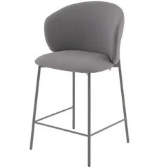 Полубарный стул Blaze 60 см, серый велюр, серые ножки