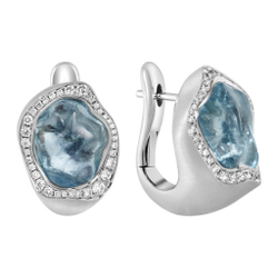 Серьги с Аквамарином и Бриллиантами, E0030-56/1