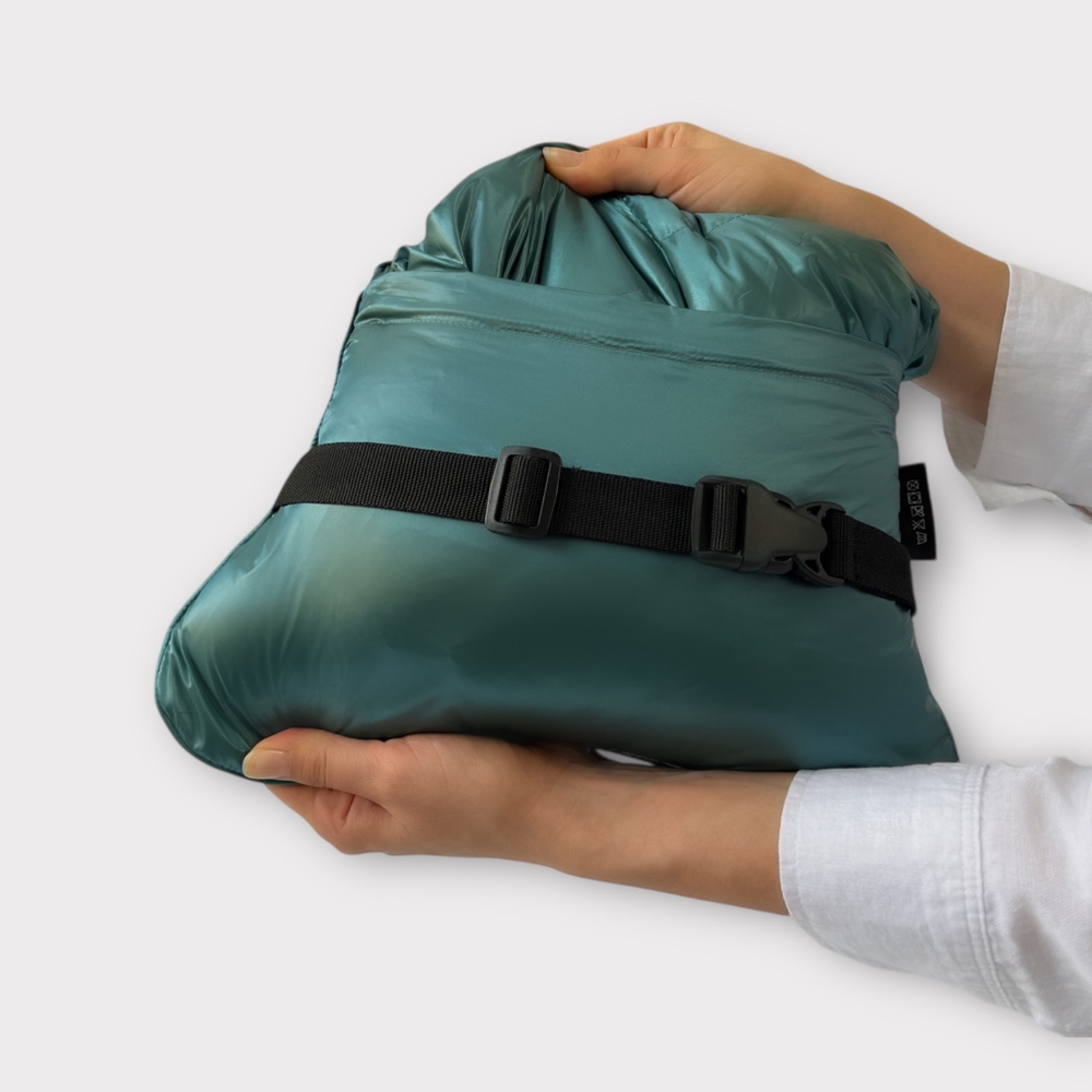 Дорожный плед-пончо пуховый 130х170 German Grass Travel Cape Plaid бирюзовый