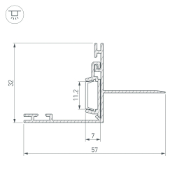 Профиль PAK-EDGE-2000 (Arlight, Алюминий) 021721